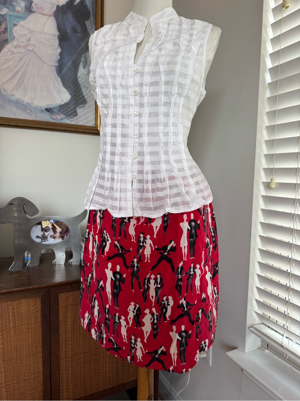 Vintage 100% Silk Printed Wrap Skirt (hidden shorts)